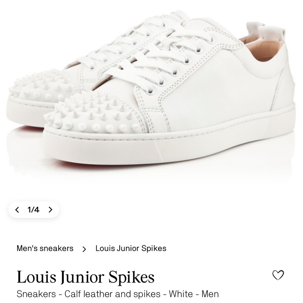Christian Louboutin White Louis Junior Spikes